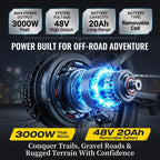 SYKERUNS X5 3000W Electric Dirt Bike 48V 24Ah Off Road Motorcycle Hydraulic Disc Brake for Adults Teens