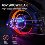 COSWHEEL GT20 MAX Electric Dirt Bike Teens Adults, 2000W 60V E-Bike with Dual Suspension, Hydraulic Brakes, Off-Road Tires