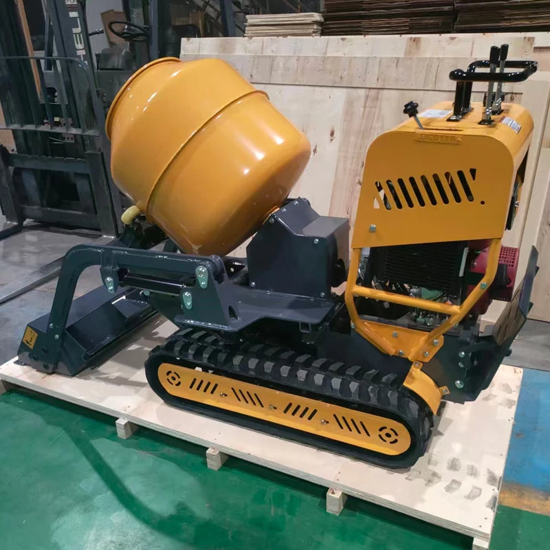 Self Loading Concrete Cement Mixer Dumper Hydraulic Track Mobile Industrial Machine