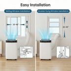 Portable Air Conditioner Cools Rooms Up To 450 Sq Ft 3 In 1 Quiet AC Unit With 3 Speeds Remote Control 24H Timer Smart Control Panel Multi Function Modes For Home Office Bedroom