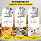 SucceBuy 10-30L Electric Dough Machine Stainless Steel Commercial Cream Egg Whisk Mixer Processor Kitchen Food Stand Blender