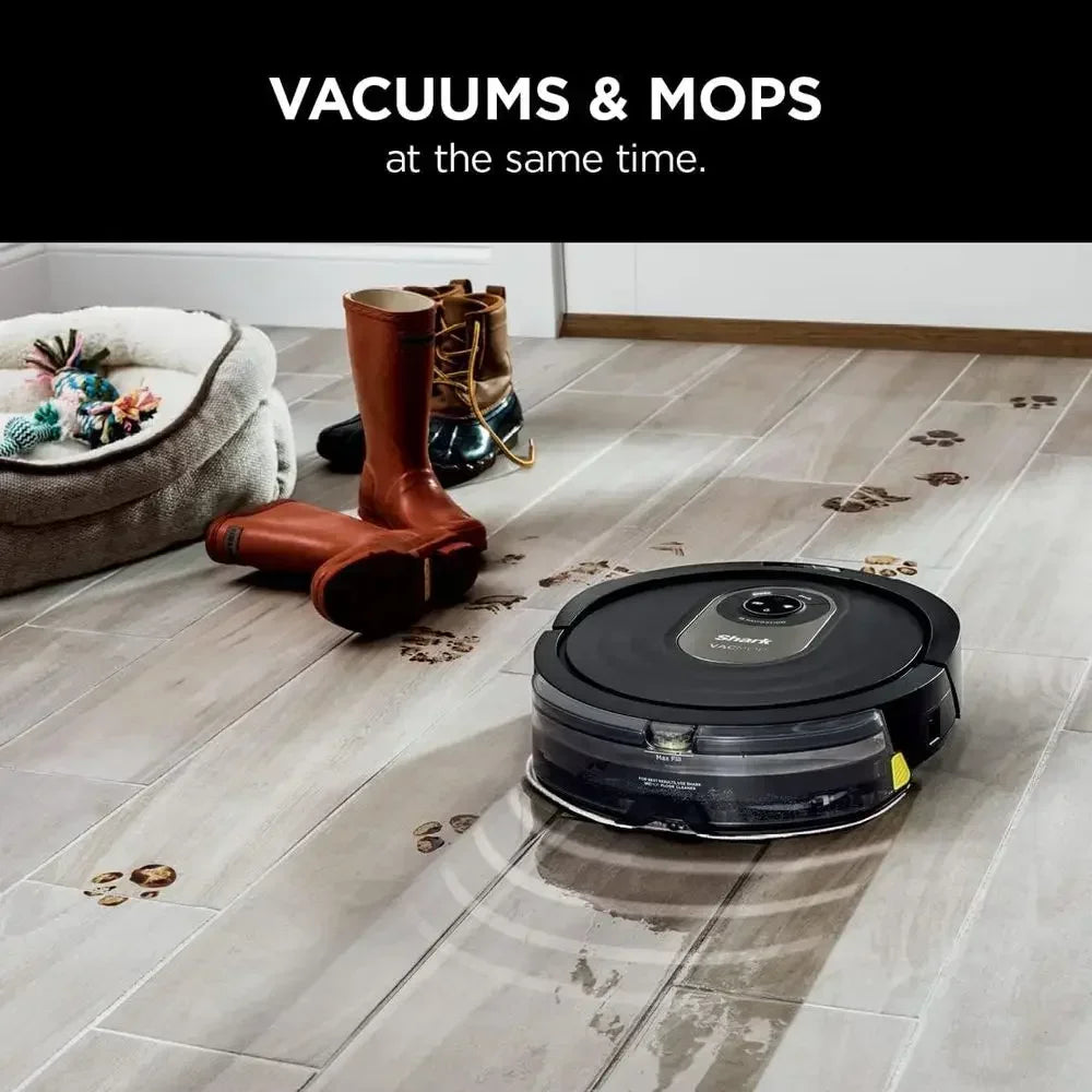 2-in-1 Smart Robot Vacuum and Mop with Self-Cleaning Brushroll, Home Mapping, Ideal for Pet Hair, Compatible with Alexa, Wi-Fi E