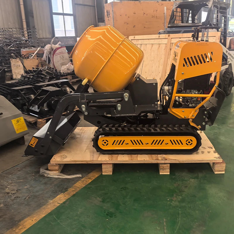 Self Loading Concrete Cement Mixer Dumper Hydraulic Track Mobile Industrial Machine