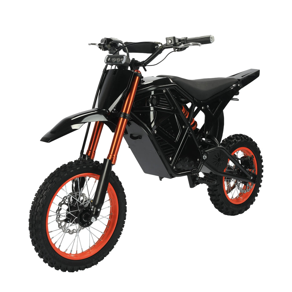Qlife Vela E5 Electric Dirt Bike for Teens Adults, 3500W Peak Mid-Drive Motor, 37MPH Electric Motorcycle with 48V 23Ah Battery, Full Suspension