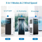 Efficient 8000 BTU Portable Air Conditioner: Quiet Cooling for 350 Sq. Ft., Sleep Mode, 3-in-1 Unit with Remote and 24H Timer, B