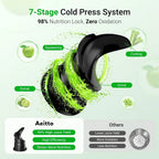 5.3" Large Mouth Feed Chute Juicer - Cold Press for Fruits & Veggies - Self Feeding, Hands-Free, Easy Clean