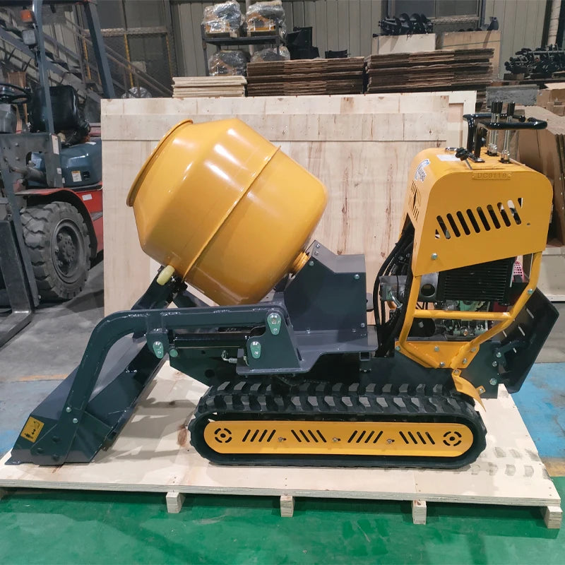 Self Loading Concrete Cement Mixer Dumper Hydraulic Track Mobile Industrial Machine