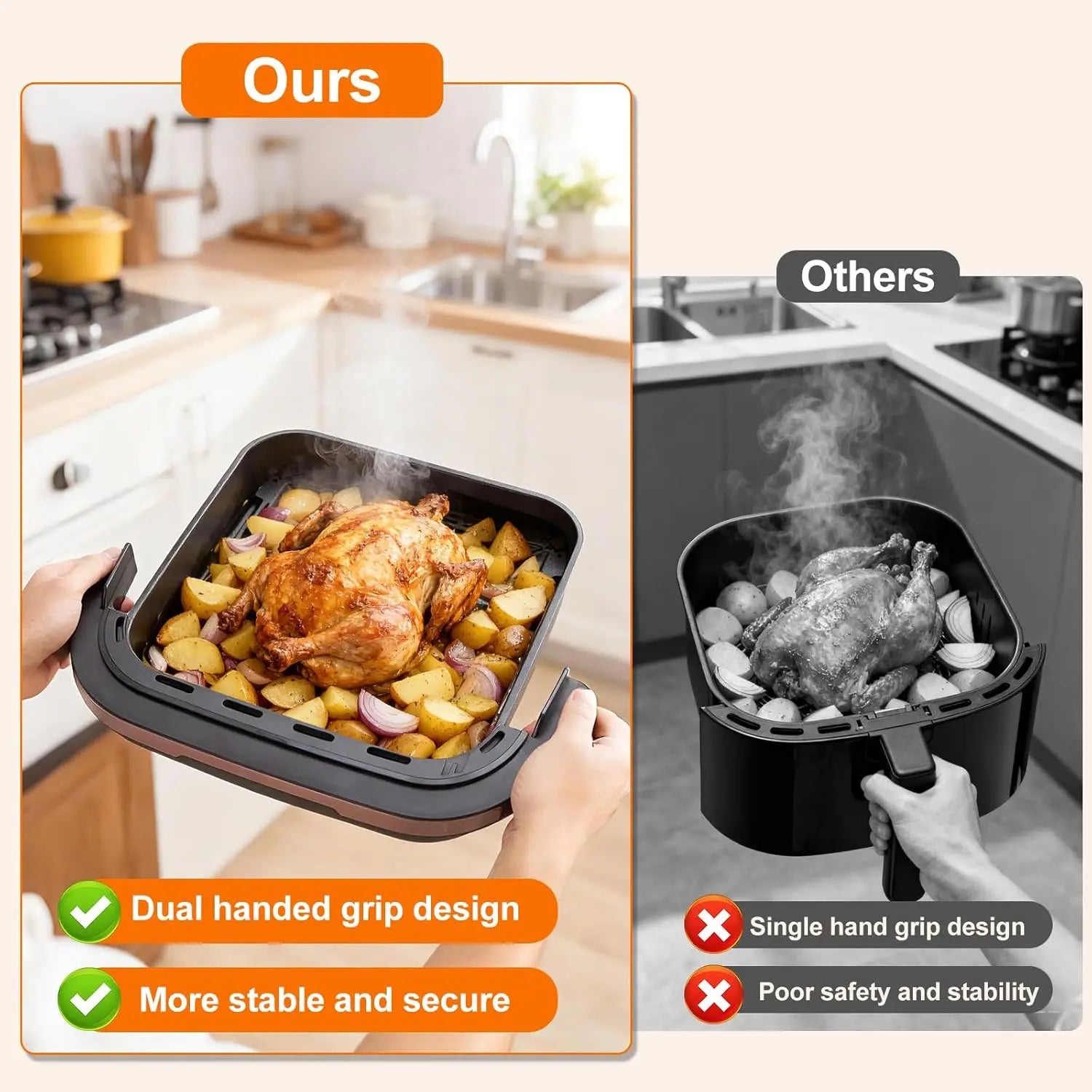 4.5QT Air Fryer Pizza Oven with 11 Presets, Air Fryers with Dual Heating & 360° Airflow | Viewing Window | Touch Display, No