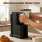 Single Serve Coffee Maker, 2 in 1 Drop Coffee Machine Compatible with K Cup & Ground Coffee, 5 Brew Sizes 6-14 Oz, 40oz Remov