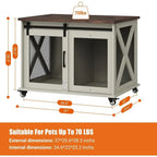 37 Dog Kennel Furniture, Sliding Door, Top Lip Table, Removable Divider for Medium Dogs