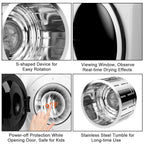 1700W Electric Tumble Laundry Dryer Stainless Tub 13.2 lbs /3.22 Cu.Ft