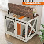 37 Dog Kennel Furniture, Sliding Door, Top Lip Table, Removable Divider for Medium Dogs