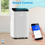 Portable 14,000 BTU Air Conditioner: High Efficiency, Quiet, Cools 600 Sq. Ft., Remote, WiFi, & Alexa Compatible