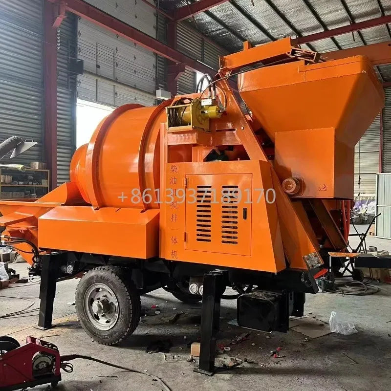 Diesel Engine Concrete Mixer with Pump Machine Self Loading Mobile Cement Mixing Equipment