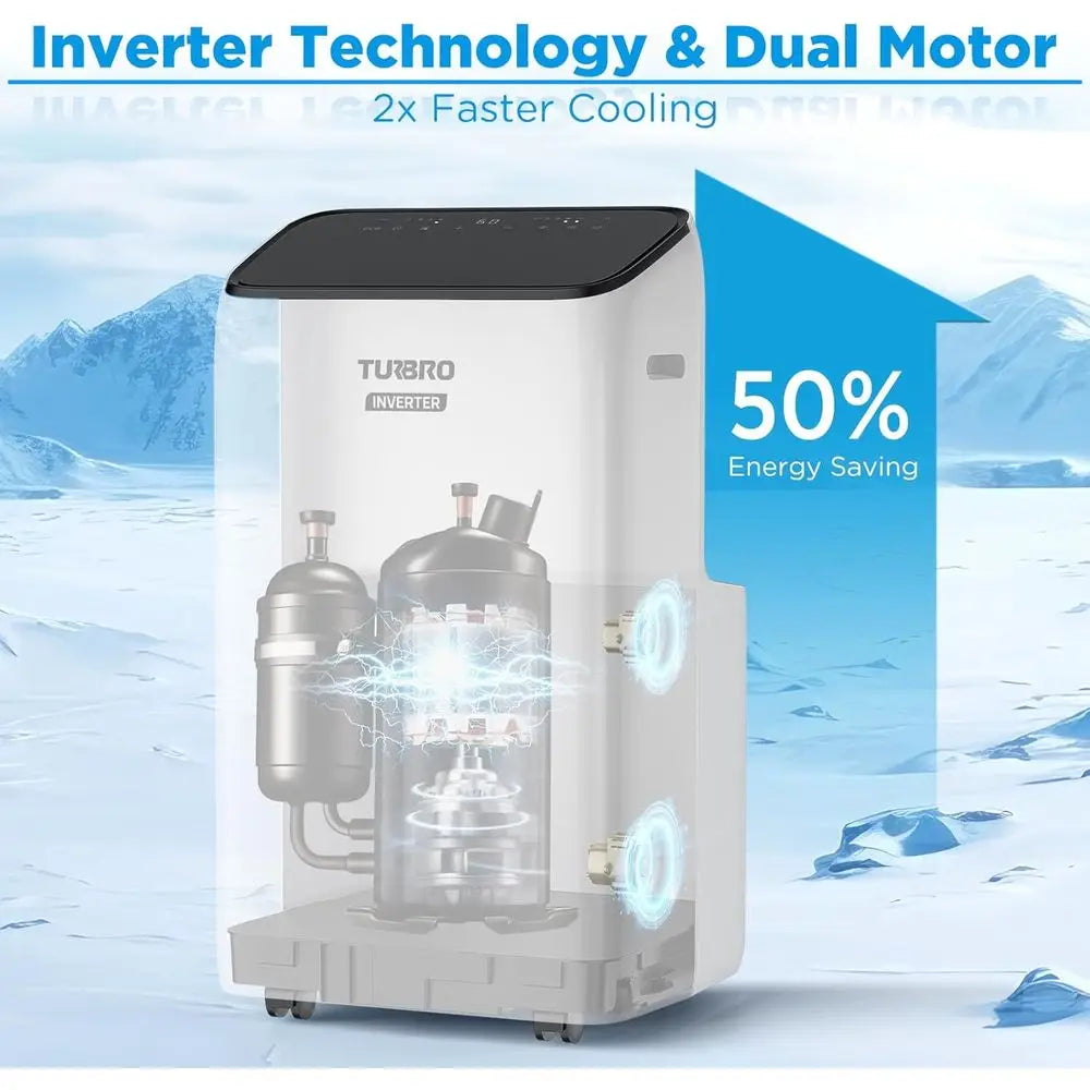 Portable 14,000 BTU Air Conditioner: High Efficiency, Quiet, Cools 600 Sq. Ft., Remote, WiFi, & Alexa Compatible