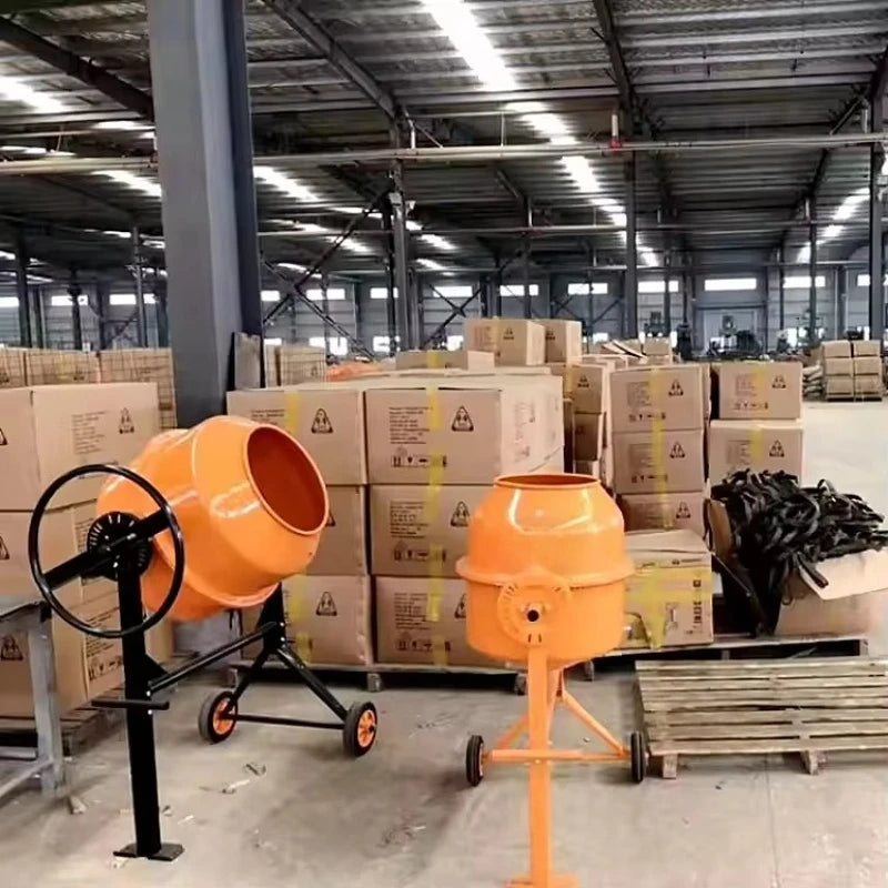 Electric Concrete Mixer Machine 140L For DIY Home Renovation And Small Construction Site Use With Reinforced Steel Frame