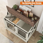 37 Dog Kennel Furniture, Sliding Door, Top Lip Table, Removable Divider for Medium Dogs