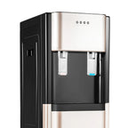 Water Cooler Dispenser, Water Cooler with Hot & Cold, Bottom Loading, Durable Stainless Steel Liner, PP Shell, 450W Heating, 70W Cooling for Home Kitchen, Anti-corrosion, Gold, US Standard