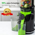 5.3" Large Mouth Feed Chute Juicer - Cold Press for Fruits & Veggies - Self Feeding, Hands-Free, Easy Clean