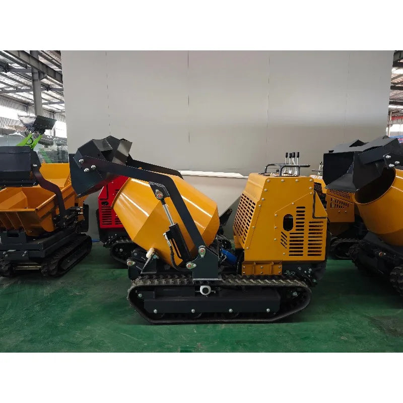 New Cement Concrete Mixer Mini Dumper Mixing Machine Mini Crawler Type Self Loading 500L Track