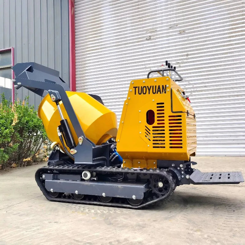 Mini Crawler Type Cement Concrete Mixer Mortar Mixing Machine Tracked Dumper Cement Mixer