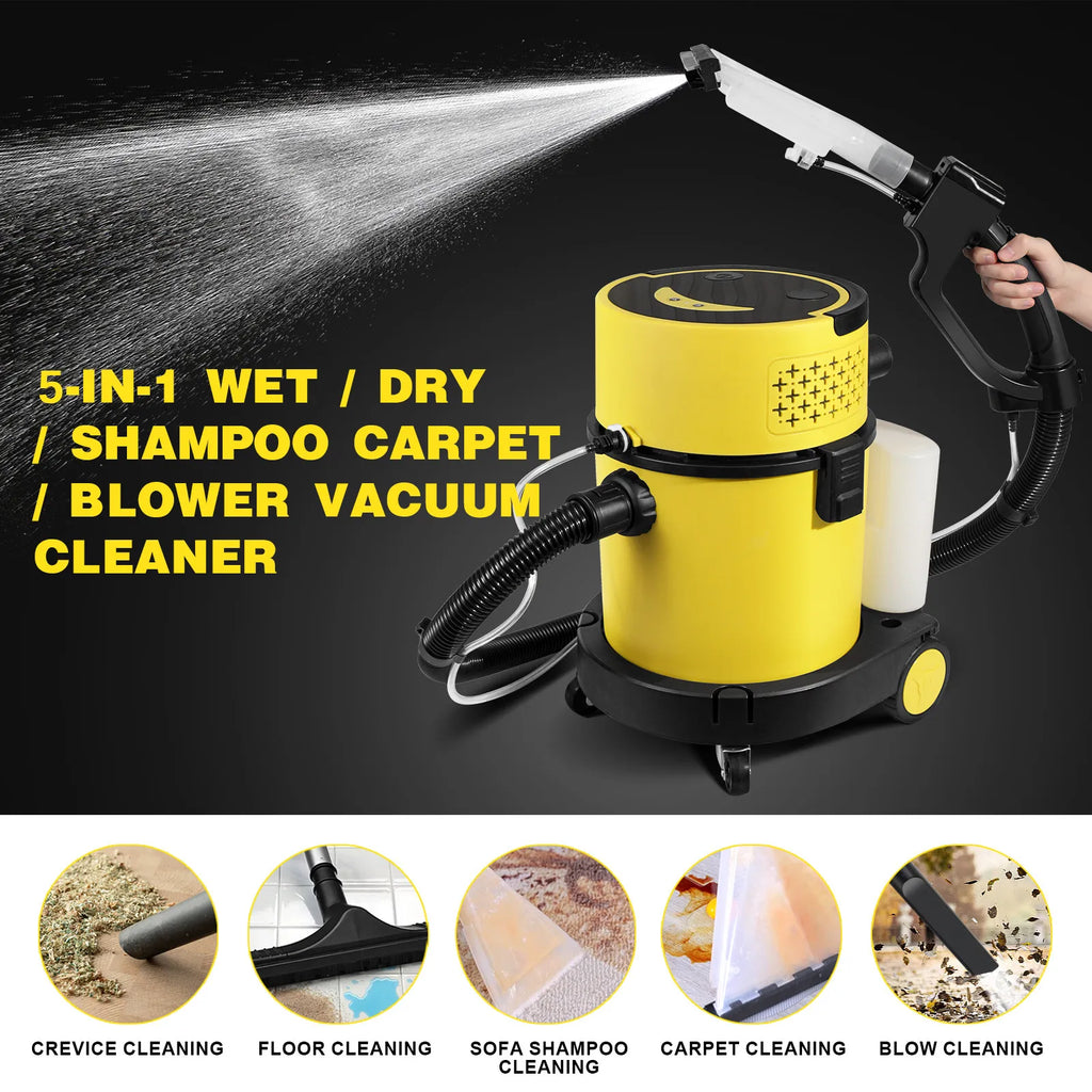 6 Gallon 5.5HP Wet Dry Car Vacuum Cleaner Upholstery Shampoo 5-IN-1