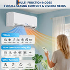Mini Split AC & Heat Pump 9000 BTU 208/230V, 18.5 SEER2 WiFi, Compatible With Alexa Google Home, 28dB Quiet For 450 Sq.Ft