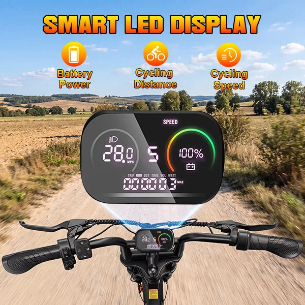 1200W All-terrain Electric Motorcycle, 48V18Ah Adult Electric Dirt Bike, 28MPH, 5-speed Variable Speed, Load Capacity of 500LBS