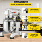 SucceBuy 10-30L Electric Dough Machine Stainless Steel Commercial Cream Egg Whisk Mixer Processor Kitchen Food Stand Blender