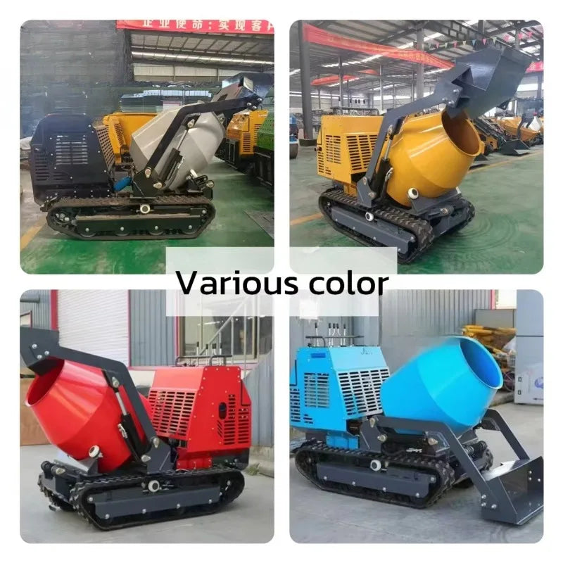 New Cement Concrete Mixer Mini Dumper Mixing Machine Mini Crawler Type Self Loading 500L Track
