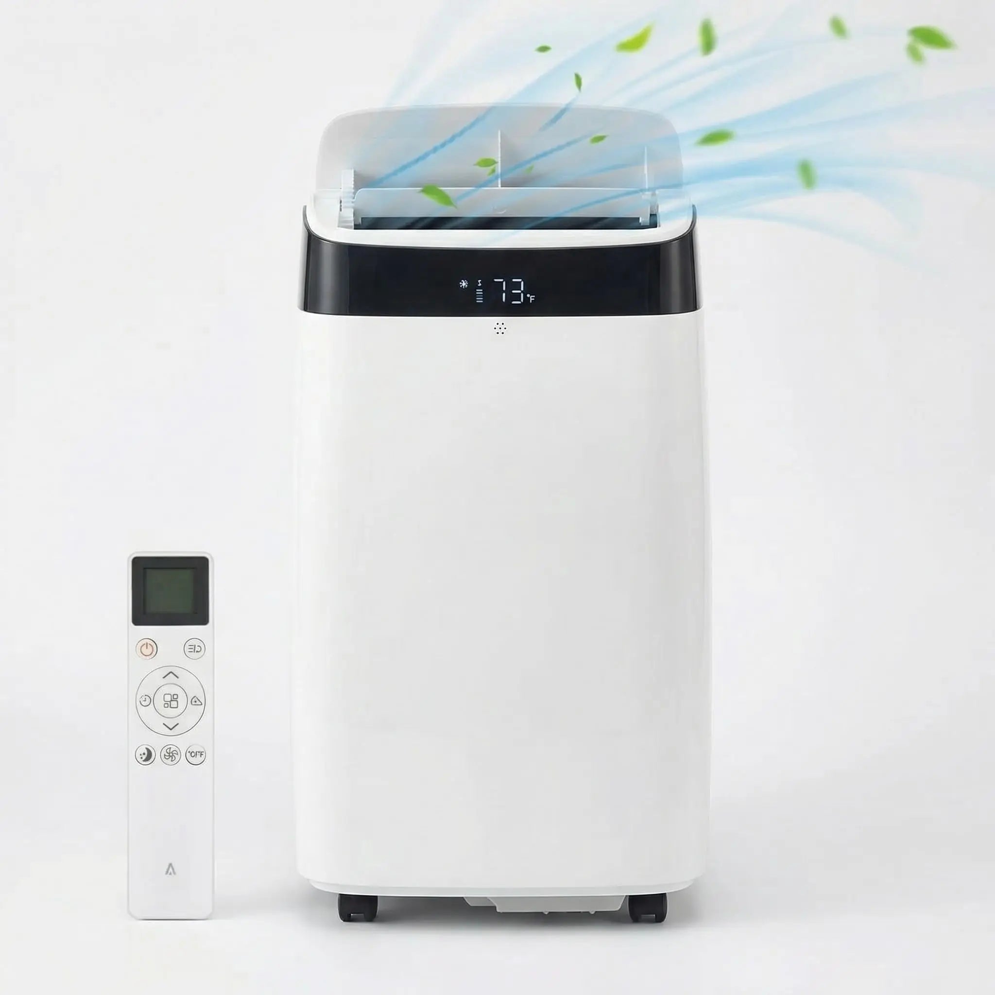 Portable Air Conditioner Cools Rooms Up To 450 Sq Ft 3 In 1 Quiet AC Unit With 3 Speeds Remote Control 24H Timer Smart Control Panel Multi Function Modes For Home Office Bedroom