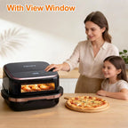 4.5QT Air Fryer Pizza Oven with 11 Presets, Air Fryers with Dual Heating & 360° Airflow | Viewing Window | Touch Display, No