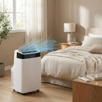 Portable Air Conditioner Cools Rooms Up To 450 Sq Ft 3 In 1 Quiet AC Unit With 3 Speeds Remote Control 24H Timer Smart Control Panel Multi Function Modes For Home Office Bedroom