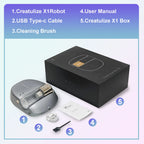 X1 Cordless Rechargeable Bed Cleaning Robot, Automatic Vacuum Cleaner with Strong Suction, Deep Dust Removal for Mattress and Fabric Surfaces, One Click Cleaning