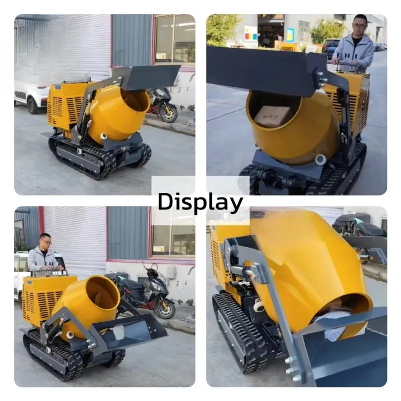 New Cement Concrete Mixer Mini Dumper Mixing Machine Mini Crawler Type Self Loading 500L Track