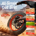 QRONGE X1 Spark L Electric Dirt Bike, 4500W Peak Electric Bicycle, 60V 28.8Ah Up to 50MPH & 60 Miles Electric Motorcycle, 17"/14" Off-Road Tire E-Dirt Bike for Adults Teens + 1 Year Warranty