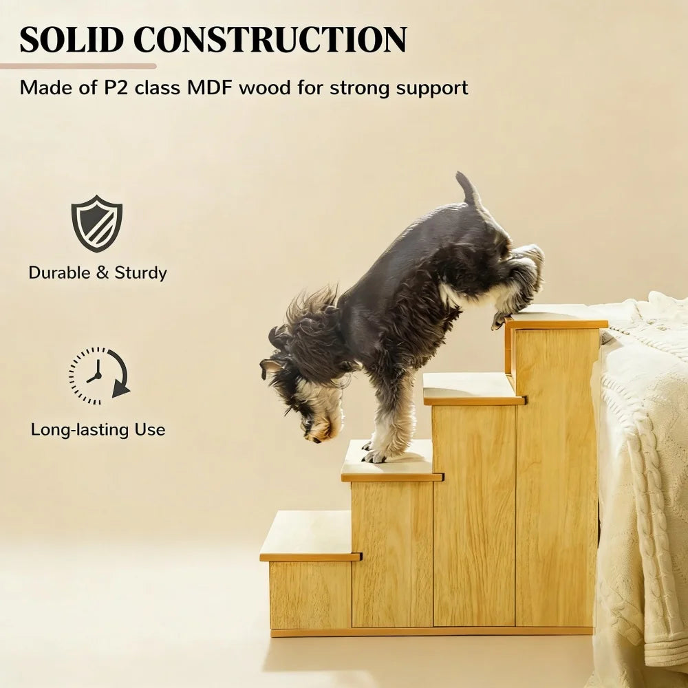 Pet staircase for dogs and cats, step ladder with scratching post