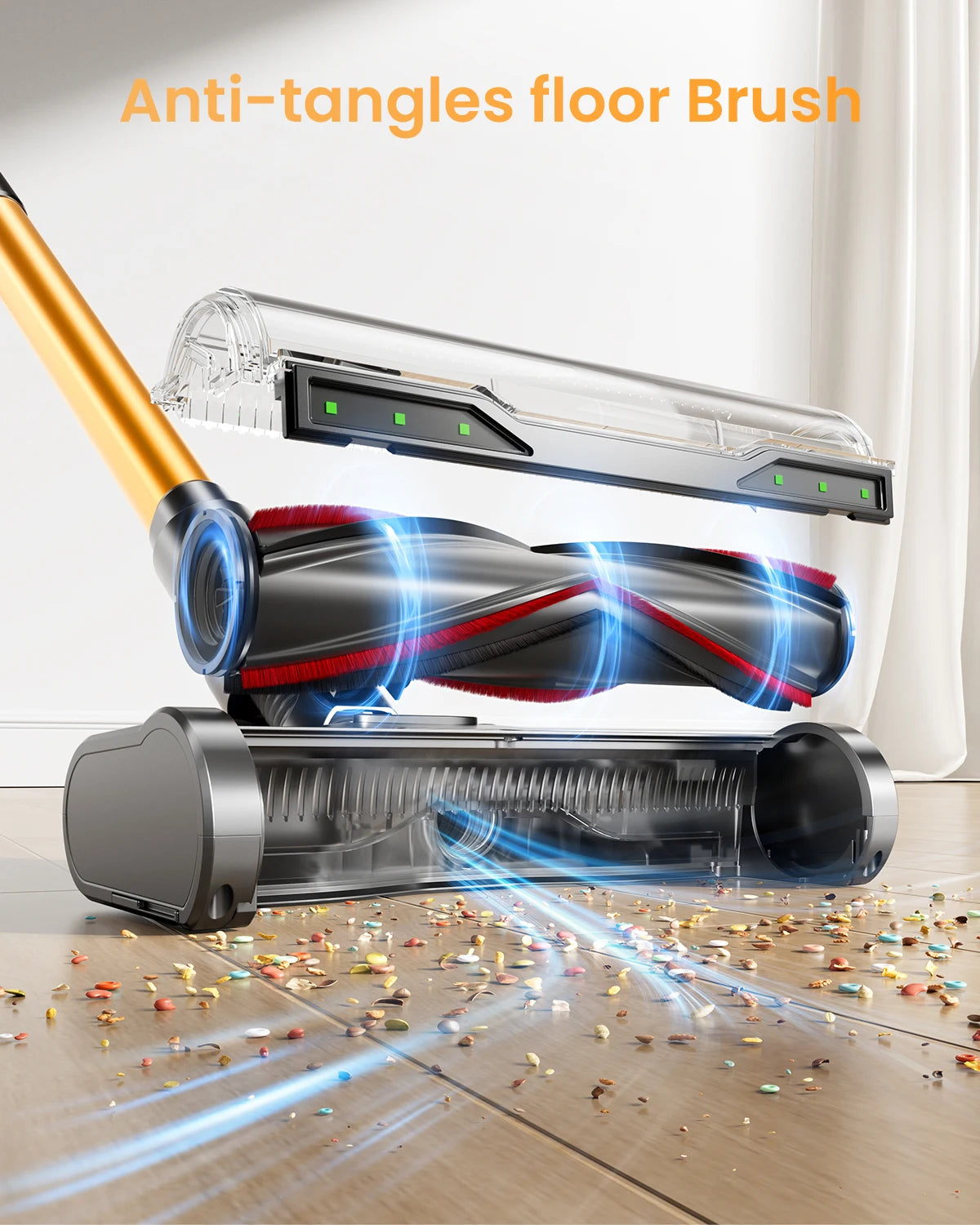 VAKERR M9/Y9 80KPA Cordless Vacuum Cleaner 650W Strong Suction Stick Vacuum 80Mins Runtime for Hard Floor Pet Hair and Carpet