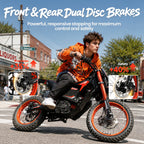 QRONGE X1 Spark L Electric Dirt Bike, 4500W Peak Electric Bicycle, 60V 28.8Ah Up to 50MPH & 60 Miles Electric Motorcycle, 17"/14" Off-Road Tire E-Dirt Bike for Adults Teens + 1 Year Warranty