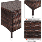 3-Piece Patio Furniture Set: 2 Wicker Chairs with Glass Top Coffee Table, Outdoor Garden Porch Poolside Seating