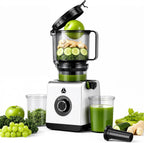 Slow Masticating Cold Press Juicer, 6.5-Inch Wide Chute for Whole Fruits and Vegetables, Easy to Clean and Clog-Resistant, Quiet
