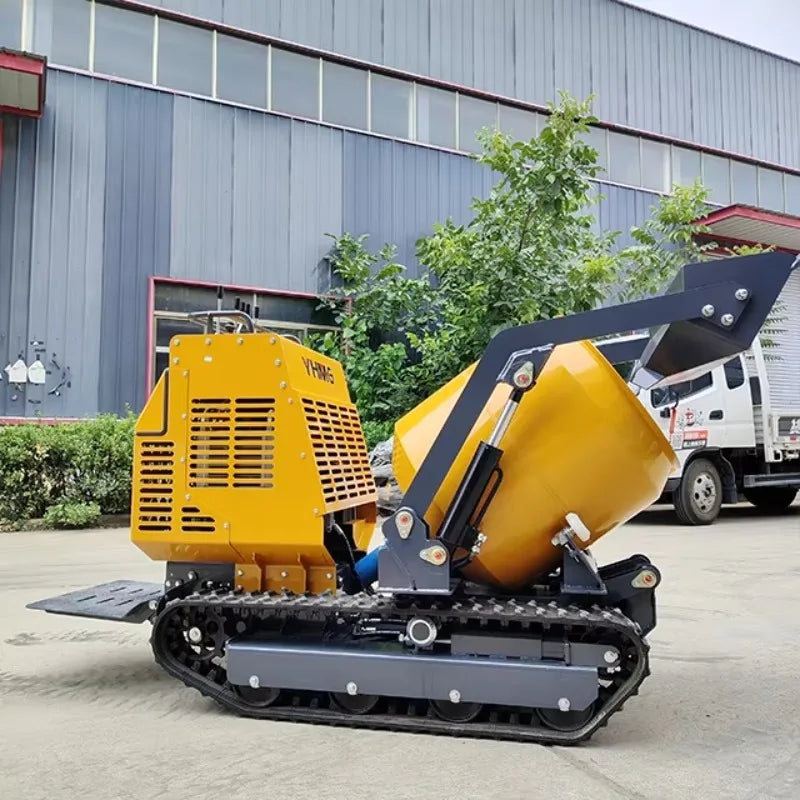 Mini Crawler Type Cement Concrete Mixer Mortar Mixing Machine Tracked Dumper Cement Mixer