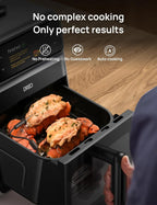 Smart Air Fryer Cooker with Probe and Water Atomizer, 6 QT, 3 Pro Cooking Modes, Cook Like an Expert with One Button Press