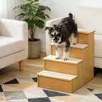 Pet staircase for dogs and cats, step ladder with scratching post