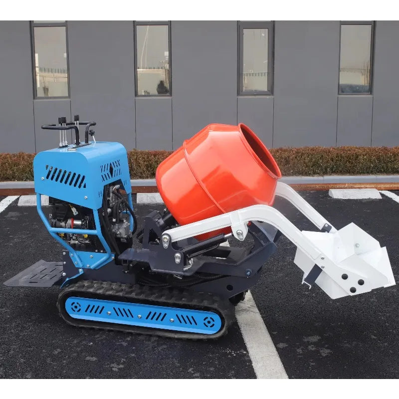Mini Crawler Type Cement Concrete Mixer Mortar Mixing Machine Tracked Dumper Cement Mixer