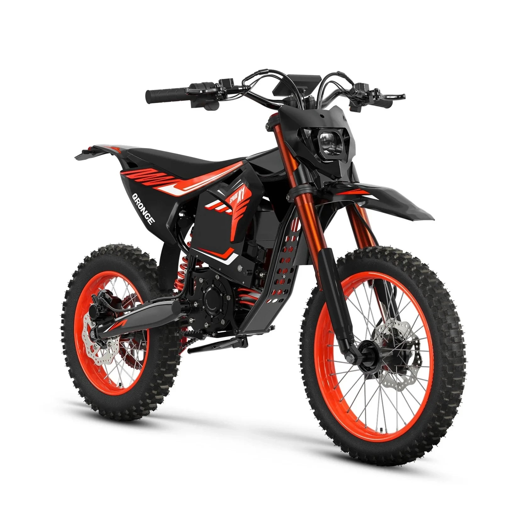 QRONGE X1 Spark L Electric Dirt Bike, 4500W Peak Electric Bicycle, 60V 28.8Ah Up to 50MPH & 60 Miles Electric Motorcycle, 17"/14" Off-Road Tire E-Dirt Bike for Adults Teens + 1 Year Warranty