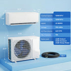 12000 BTU Mini Split AC/Heating System, 22 SEER2 115V Inverter Heat Pump, Works with Alexa and WiFi, Energy Efficient Ductless Air Conditioner Cools 750 Sq.Ft, Complete Installation Kit