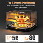 4.5QT Air Fryer Pizza Oven with 11 Presets, Air Fryers with Dual Heating & 360° Airflow | Viewing Window | Touch Display, No