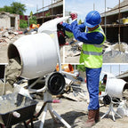 Electric Concrete Mixer Machine 140L For DIY Home Renovation And Small Construction Site Use With Reinforced Steel Frame