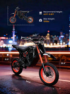 Qlife Vela E5 Electric Dirt Bike for Teens Adults, 3500W Peak Mid-Drive Motor, 37MPH Electric Motorcycle with 48V 23Ah Battery, Full Suspension